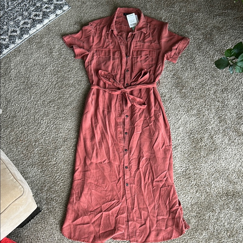 Rust Shirt Dress